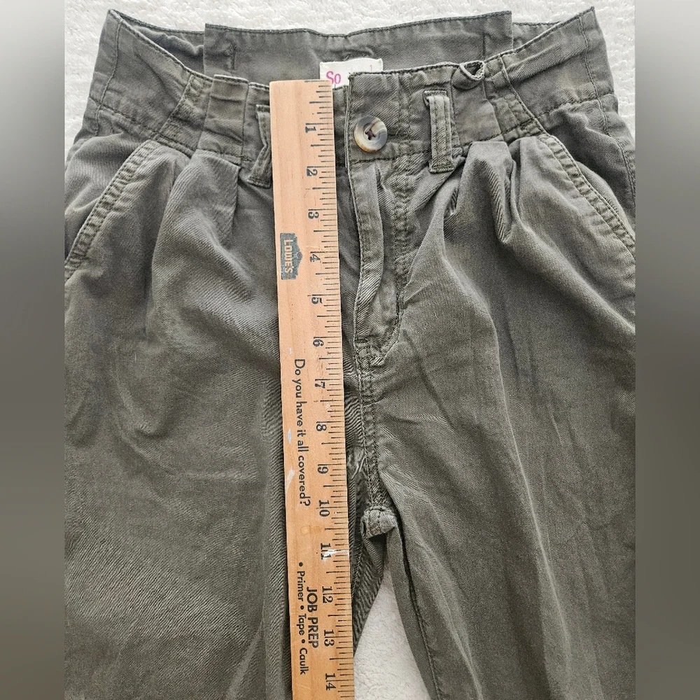 Olive Green Pleated Pants - Picture 5 of 8